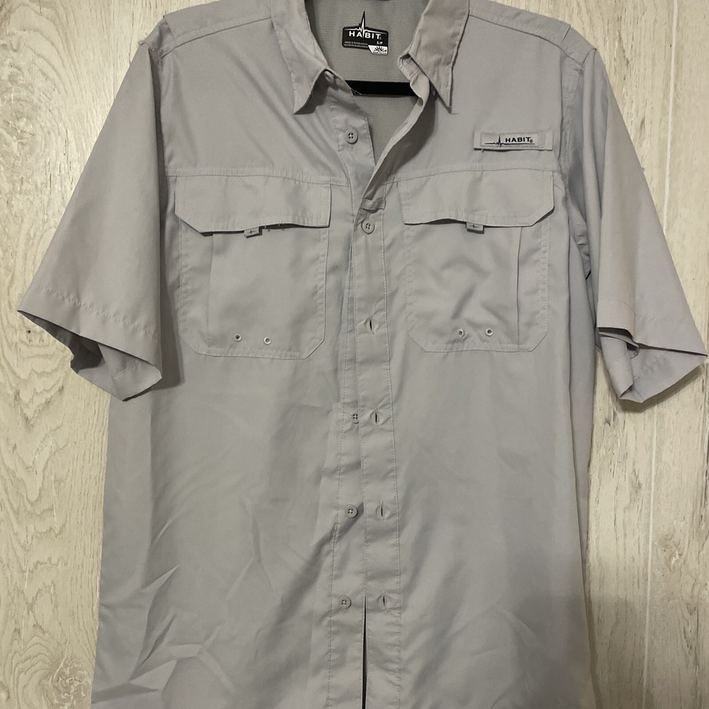Habit Men's UPF40+ Harbor Bay River Short‎ Sleeve River Shirt Size S